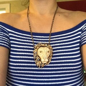 vintage RAZZA Leo horoscope  lion necklace